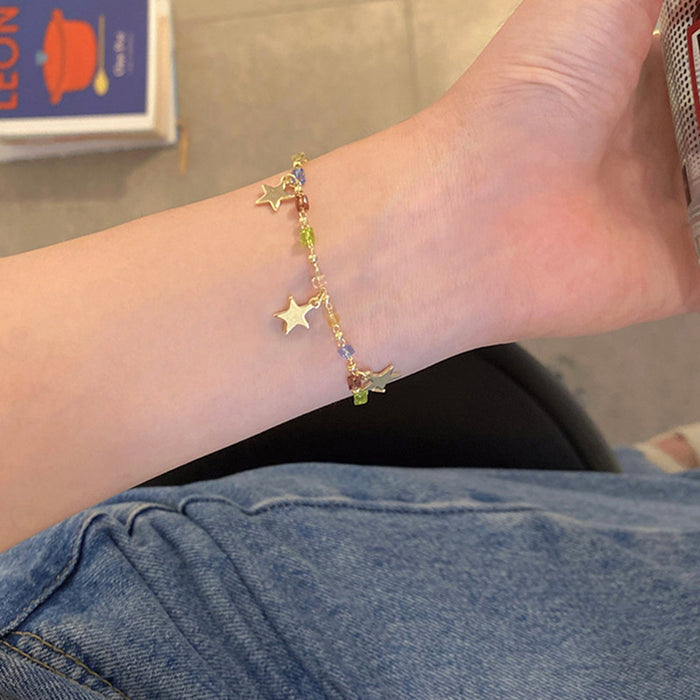 Wholesale Colorful crystal bead star bracelet with a minimalist design and accessories