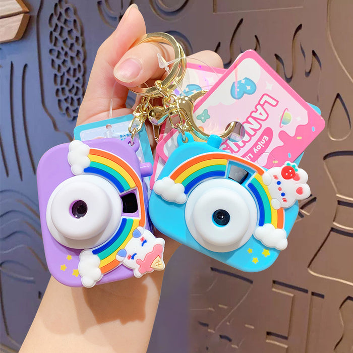 Wholesale Cute Cartoon Rainbow Projection Camera PVC Keychain (S) JDC-KC-ZhongC011