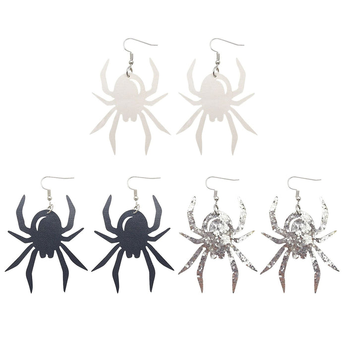 Wholesale 2023 New Halloween Spider Sequin Leather Earrings JDC-ES-CaiYun004