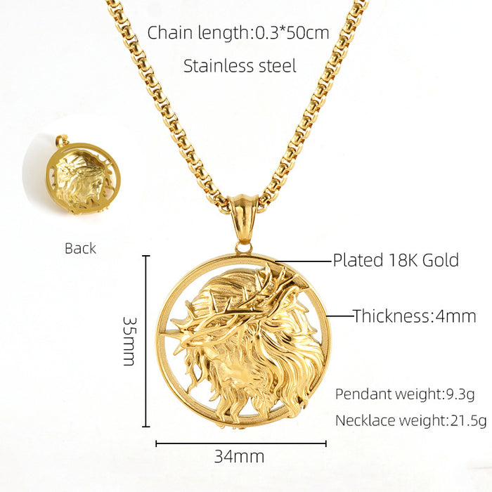 Wholesale Vintage Cross Virgin Mary Stainless Steel Necklace