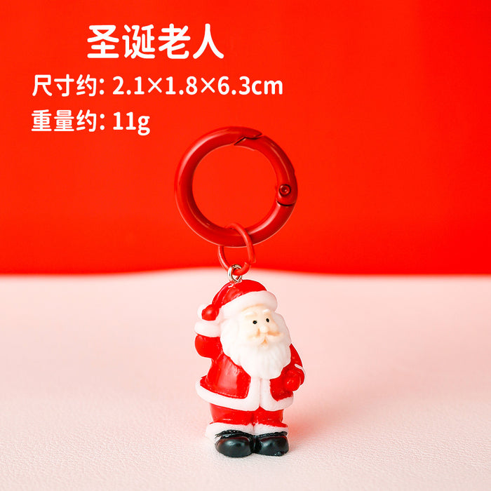 Wholesale Christmas Resin Keychain Christmas Desktop Decorative Ornaments Hanging Bag Keychain