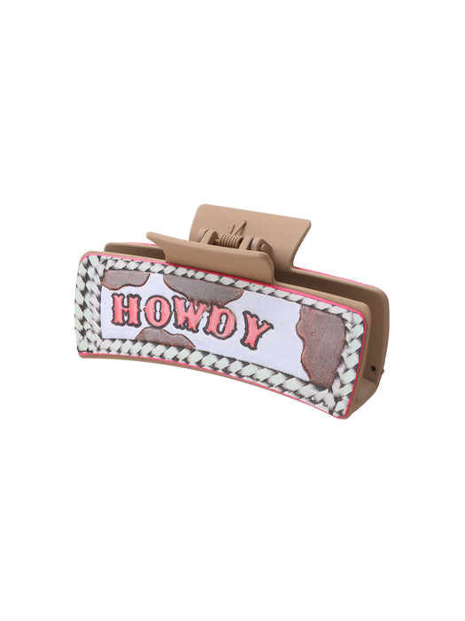 Wholesale Western Wind Letter Mom Cactus Sunflower Leather Shark Clip Hairpin Women' s Grab Clip