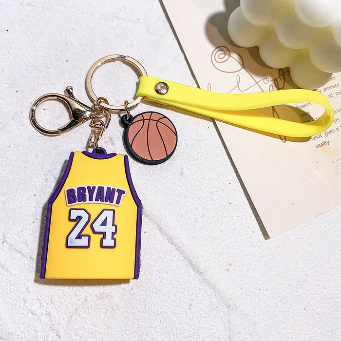 Wholesale Silicone Cartoon Jersey Keychain JDC-KC-Qiwei026