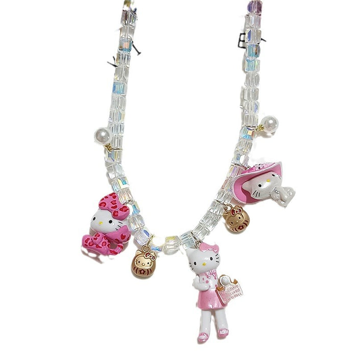 Wholesale Biling Shiny Crystal Necklace Elegant Cat Resin Cartoon Short Necklace Neck Chain for Women