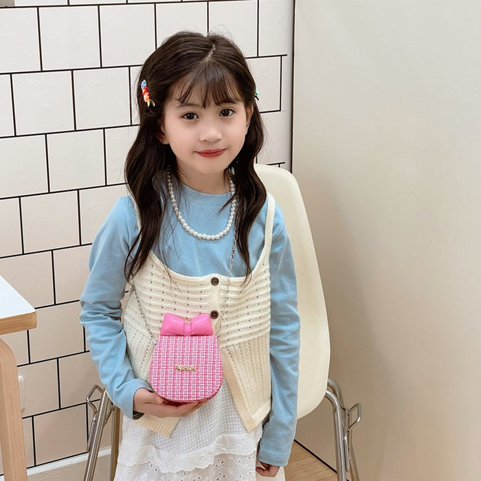 Wholesale Children's Bag Style Plaid Crossbody Lipstick Accessories Small Bag
