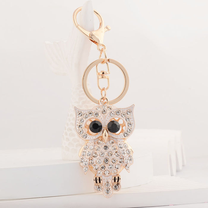 Wholesale Owl Keychain Pendant Gold Tone Zinc Alloy Trendy Bag Charm Gift