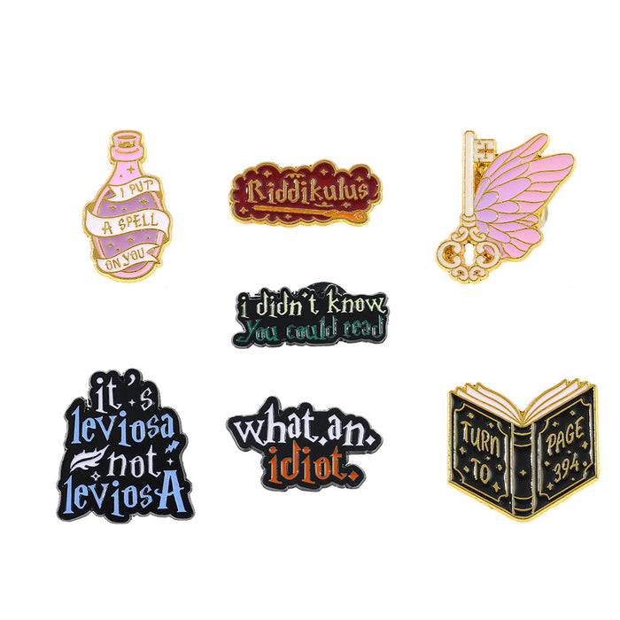 Wholesale Metal Letter Brooch Pin With Butterfly And English Quote Design Stylish Jewelry Accessory