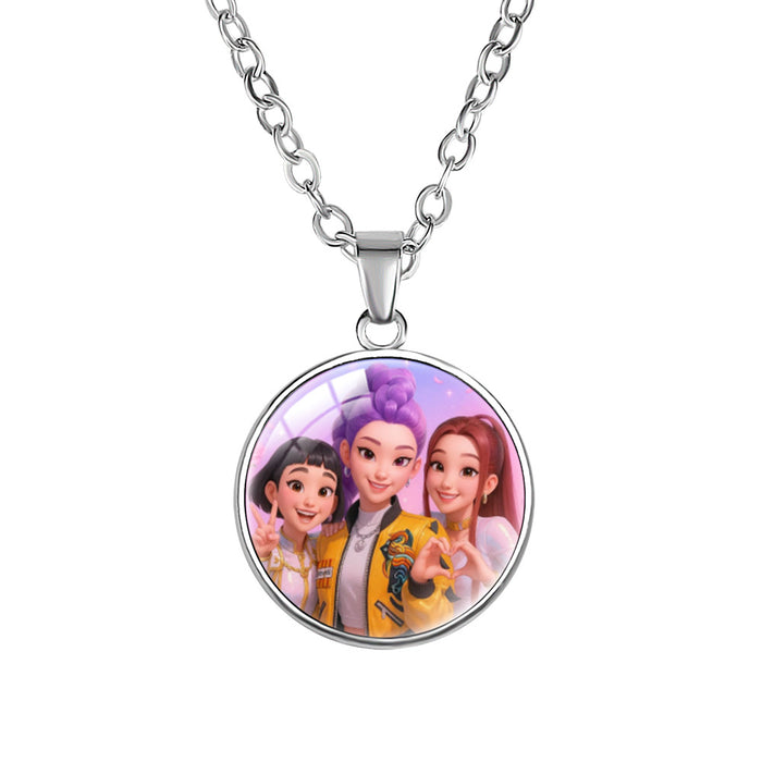 Wholesale KPOP Anime Crystal Pendant choker necklace