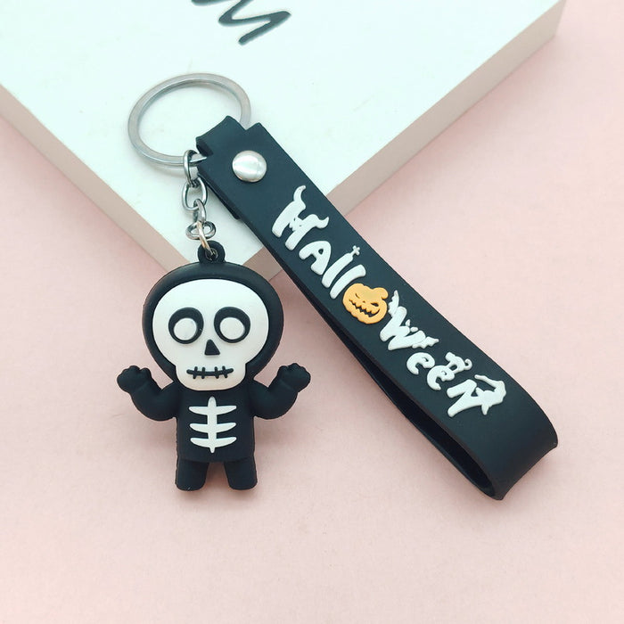 Wholesale Soft Glue Keychain Pendant - Skull Pumpkin Death Cartoon MOQ≥2