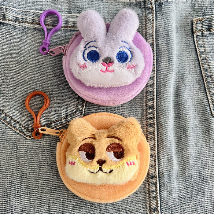 Wholesale Cute Cartoon Plush Portable Round Wallet