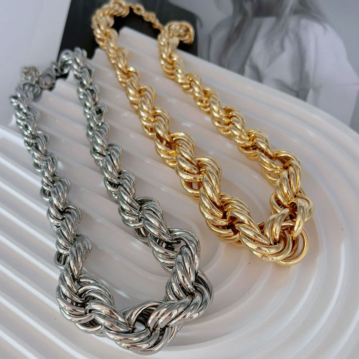 Wholesale personality exaggerated twist thick chain geometric necklace women's jewelry