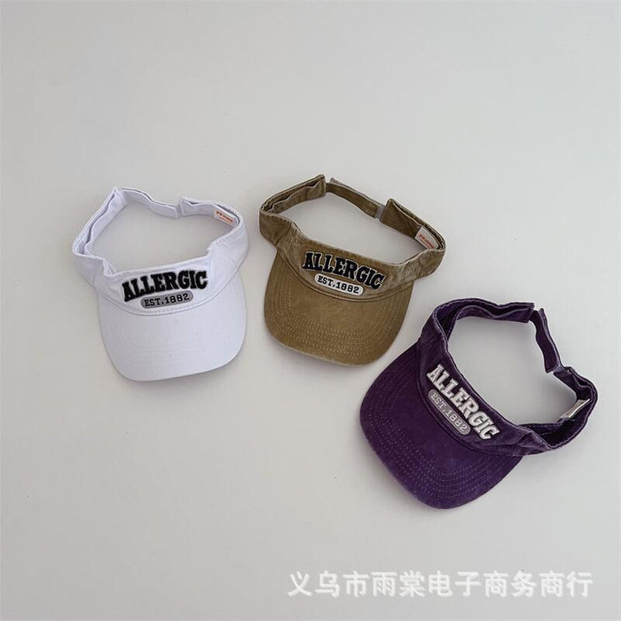 Wholesale Children's Empty Top Hat Simple Letter Sun Hat