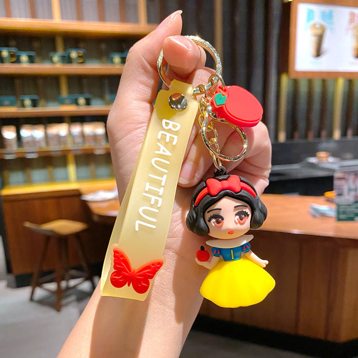 Wholesale Cartoon Princess Silicone Keychain Decorative Bag Charm MOQ≥2