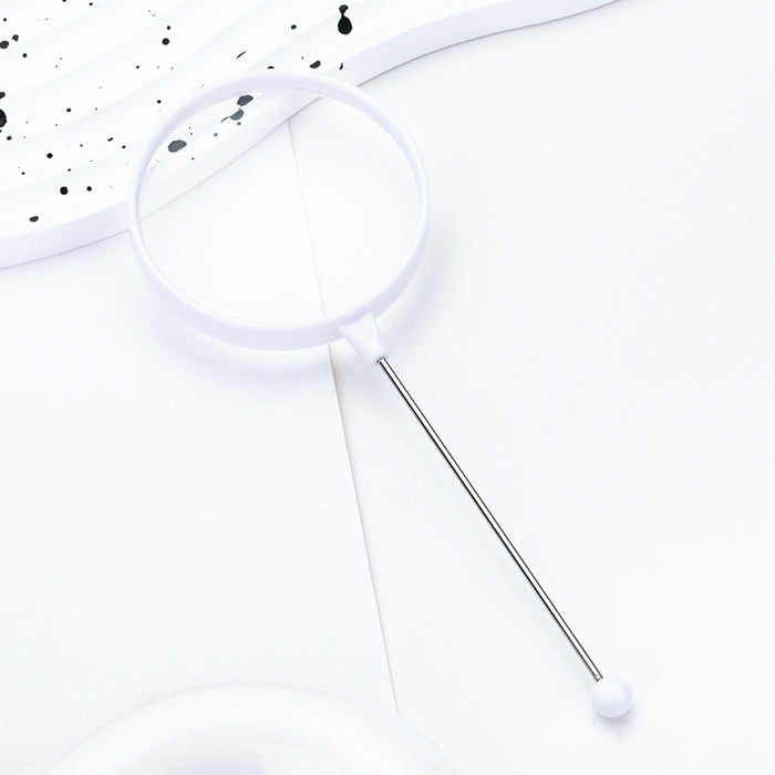 Wholesale DIY beaded magnifying glass student children' s scientific observation handheld portable plastic high-definition magnifying glass