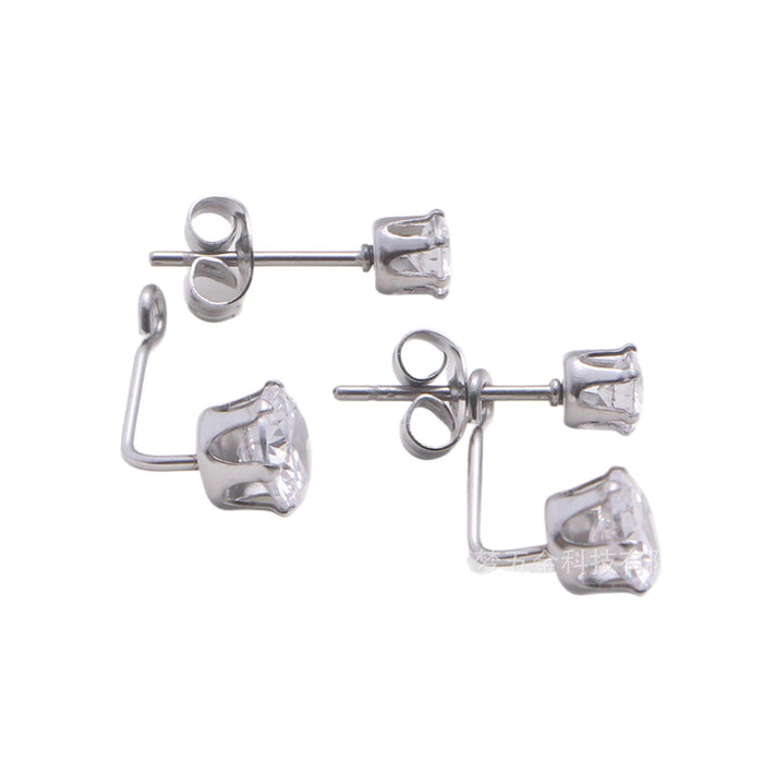 Wholesale Sparkling gemstone titanium steel earring jewelry