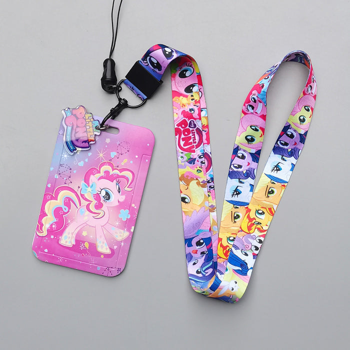 Wholesale Cartoon Pony Long Rope Lanyard Keychain ID Set  Pendant