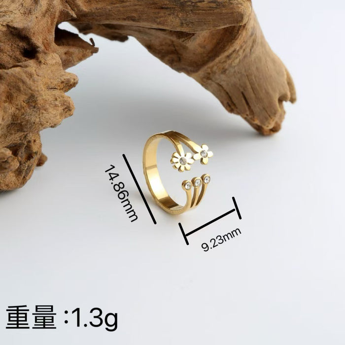 Wholesale ring jewelry titanium steel ring color retention gold plating women's ring