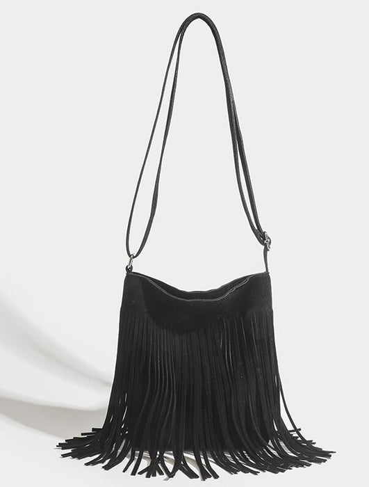 Wholesale PU Bohemian Tassel Classic Vintage Saddle Shoulder Bag JDC-SD-MNK003