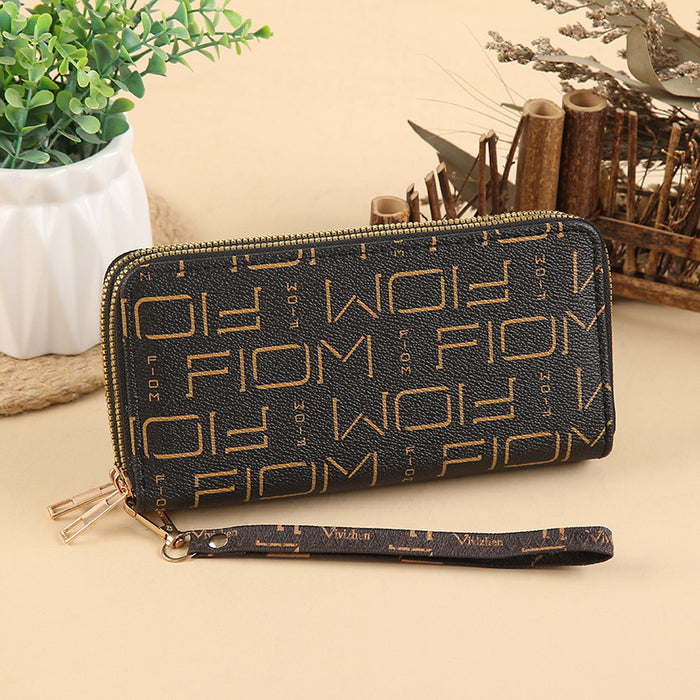 Wholesale PU Leather Clutch Wallet with Flower Pattern and Chain Decoration MOQ≥3