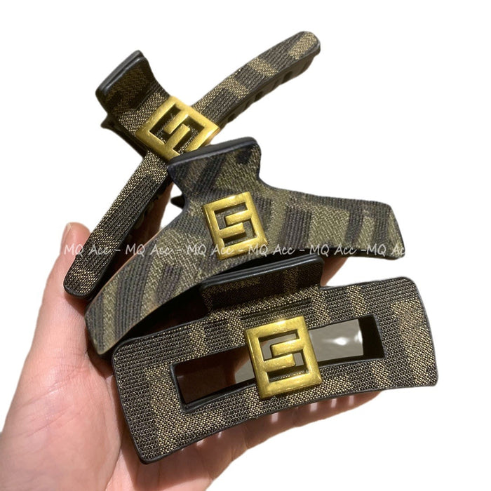 Wholesale Leather Retro  Letter Square Hair Clip JDC-HC-Yuq002