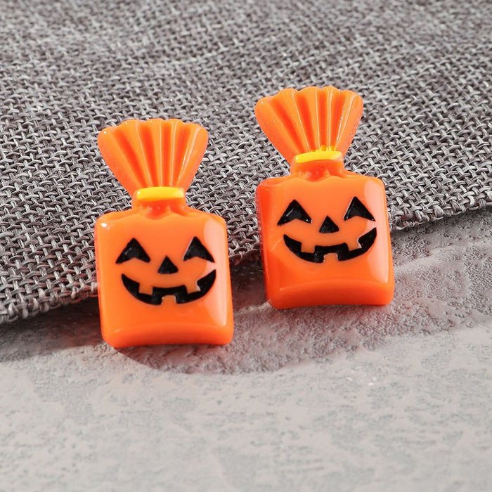 Wholesale Bizarre simulation ghost death face pumpkin personalized earrings wholesale