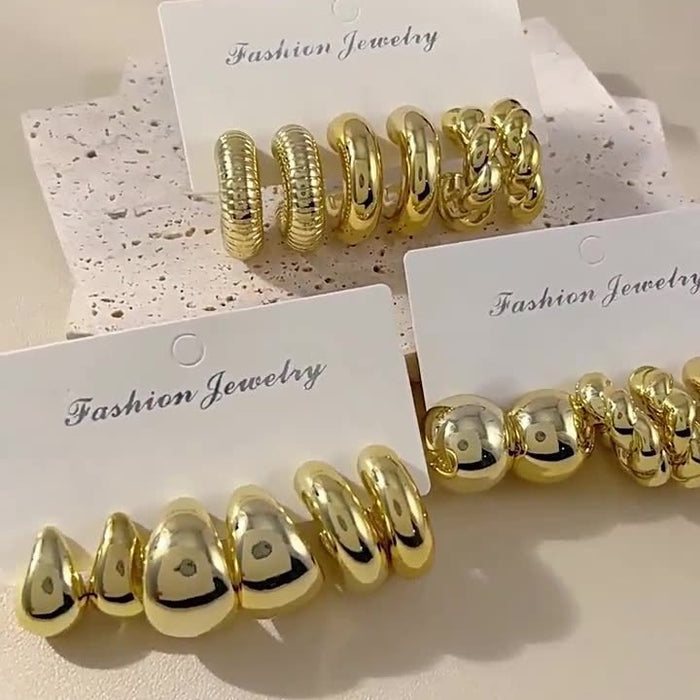 Wholesale Waterdrop oval earring set with simple temperament, high-end earrings, new earrings wholesale