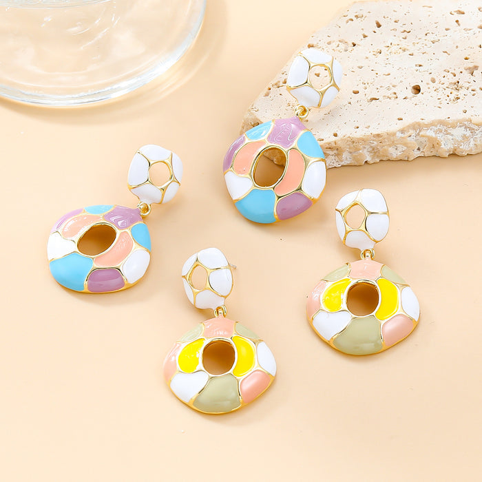 Wholesale Alloy Drop Oil Color Matching Bohemian Style Earrings JDC-ES-JL208