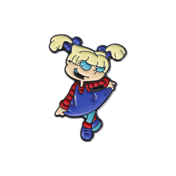 Wholesale Cute Boy and Girl Cartoon Character Brooch