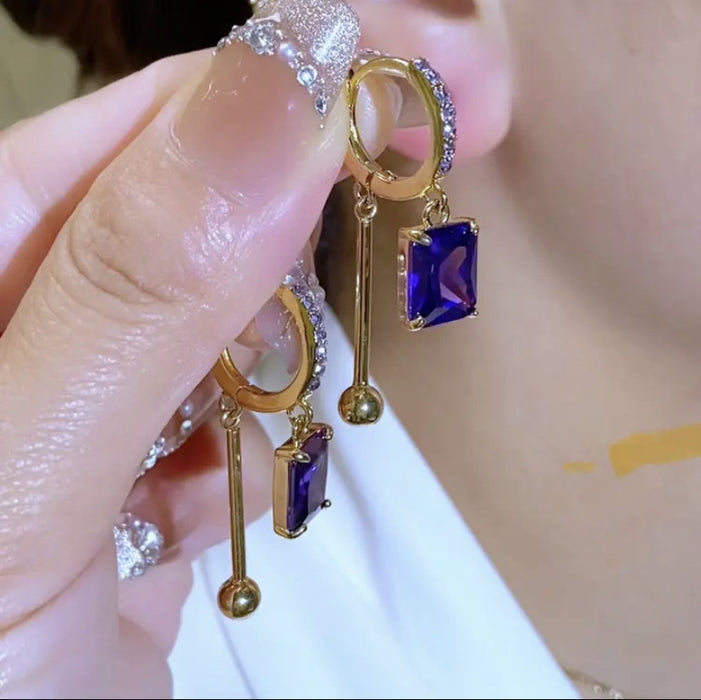 Wholesale diamond square earrings women's ear buckle  style temperament earrings