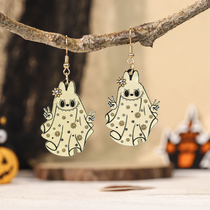 Wholesale  pumpkin lantern earrings cute funny cartoon ghost earrings