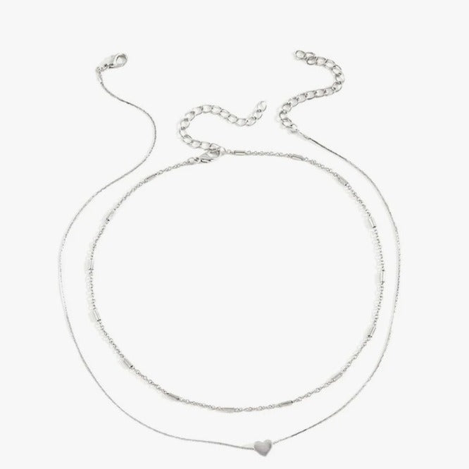 Wholesale Neck Chain Double-layer Love Stacked Collarbone Chain Collarbone Chain