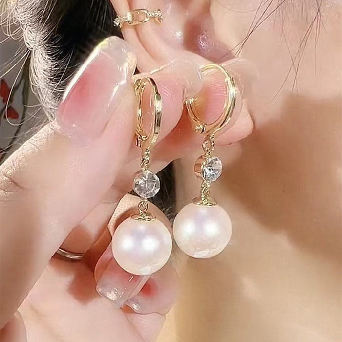 Wholesale Acacia earrings red pearl earrings with sweet temperament