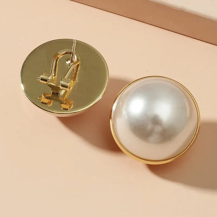 Wholesale Elegant pearl earrings, light luxury, simple geometric shape, ear hook earrings