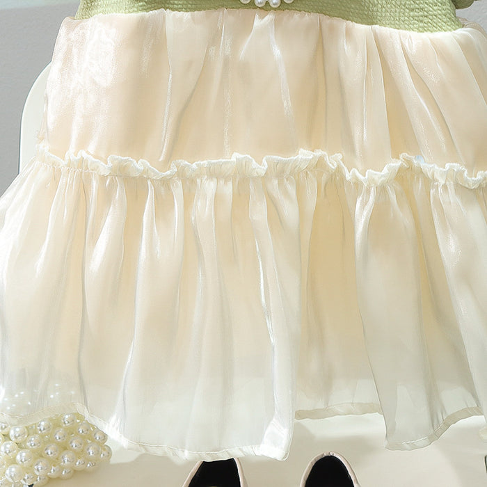 Wholesale Bowknot Puff Sleeve Children's Dress JDC-CTS-MianY033