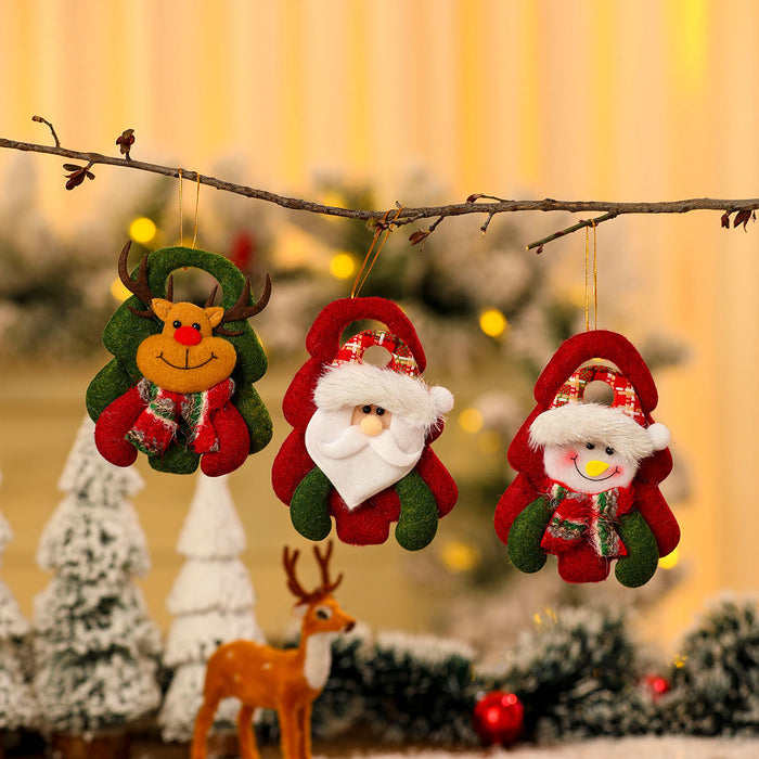 Wholesale Tree-Shaped Christmas Decorations,  Christmas Tree Pendants,  Christmas Fabric Doll Pendants,  Christmas Doll Pendants