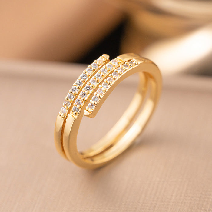 Wholesale Letter Rivet Zircon Ring