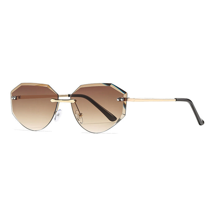 Wholesale Personalized diamond shaped high-end sunglasses, new borderless sunscreen street photography, light luxury style sunglasses