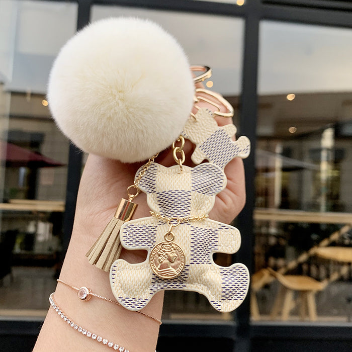 Wholesale Leather Cartoon Fur Ball Keychain (F) JDC-KC-ChengX001