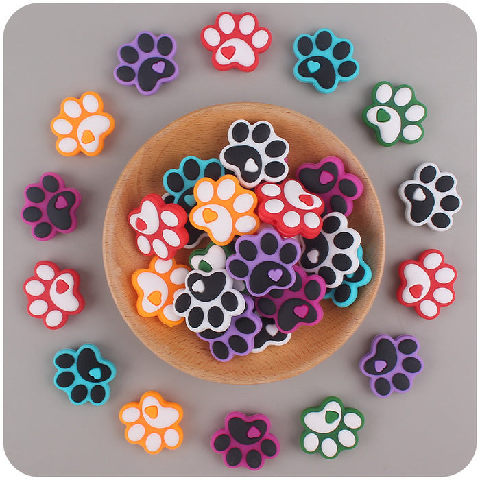 Wholesale Cartoon Dog Paw Silicone Beads Focal Beads JDC-BDS-GuangTian006