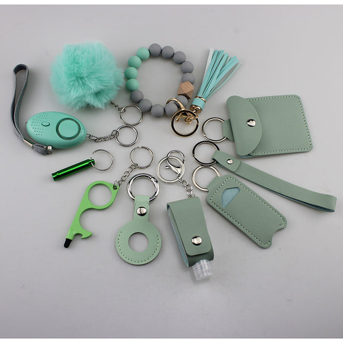 Wholesale Hair Ball Diamond Heart Multifunctional DIY 11-piece Keychain JDC-KC-TouMS050