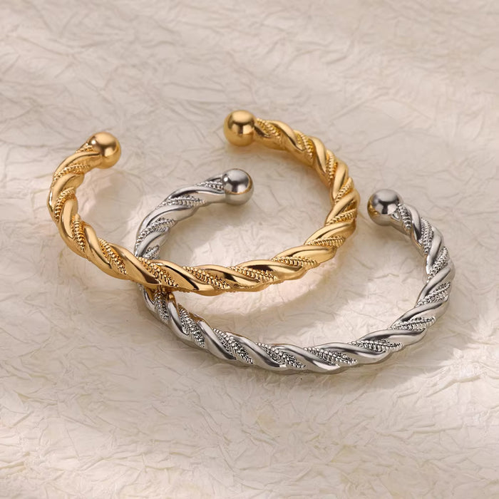 Wholesale Titanium steel braided twisted wire open bracelet
