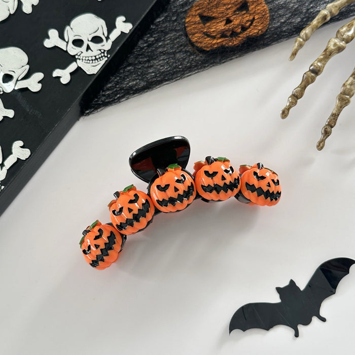 Wholesale Funny Pumpkin  Hair Claw Large Resin Back Of Head Clip Pumpkin Orange Party Costume Hair Accessory Fashion Resale