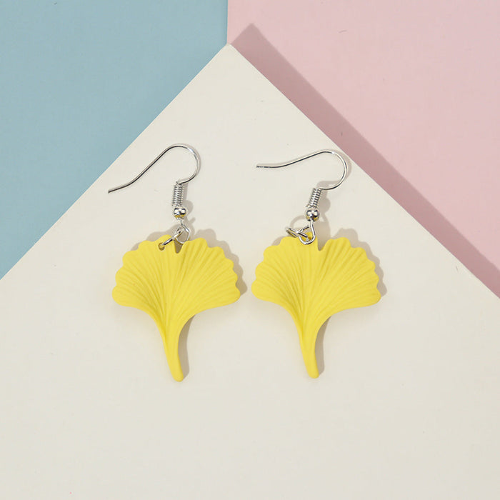 Wholesale Earrings Resin Four Leaf Clover Ginkgo Leaf Maple Leaf Banana Leaf JDC-ES-niqing011