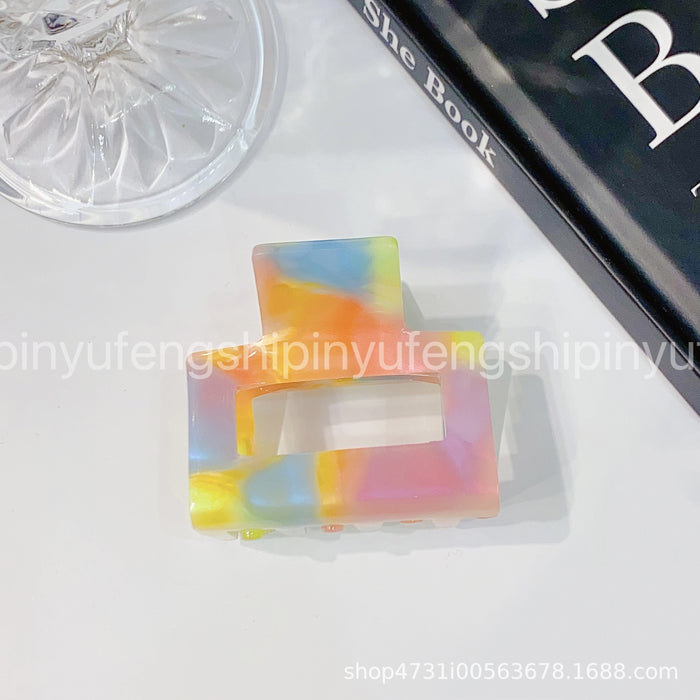 Wholesale Acetate Small Claw Clip Square Star Hollow Mermaid Color Hair Accessory