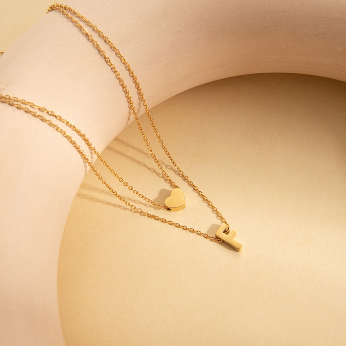 Wholesale 26 English Letters — Fade-Resistant Titanium Steel Clavicle Necklace