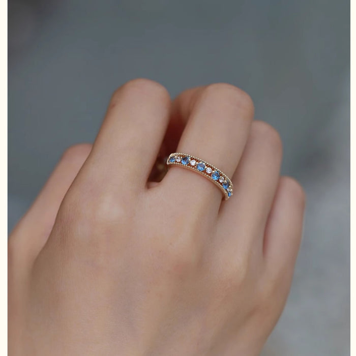 Wholesale A niche crystal lace hollowed out pattern full of diamonds, a light luxury versatile and high-end ring