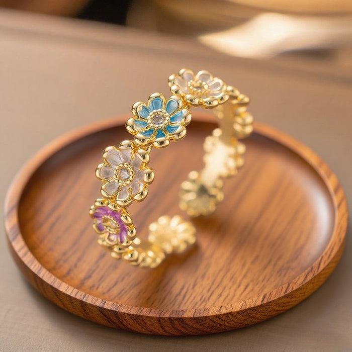 Wholesale Women's Colorful Drip Glaze  Open Ring