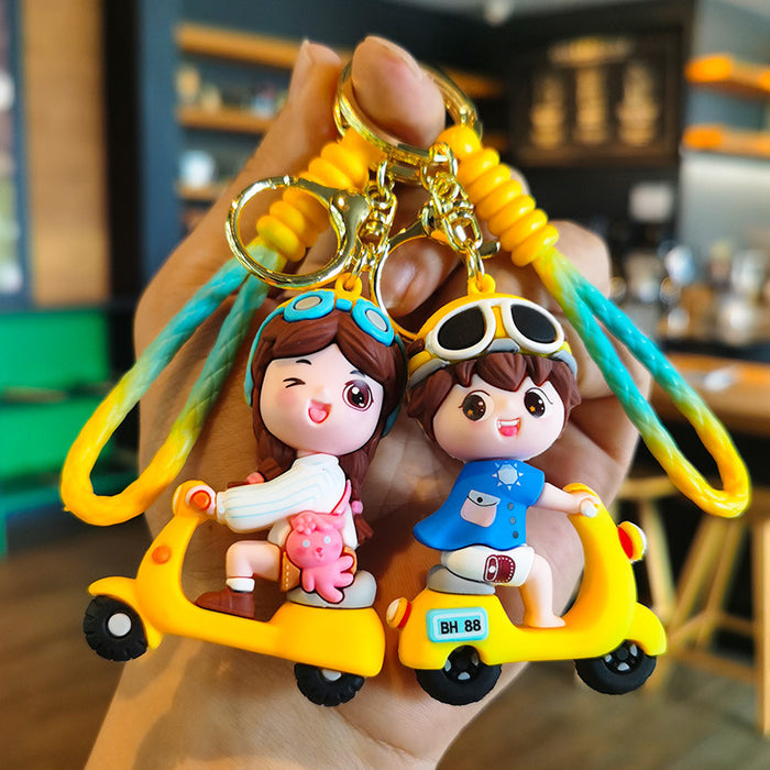 Wholesale Cartoon Tram 3D Rubber Keychain JDC-KC-Tingm054