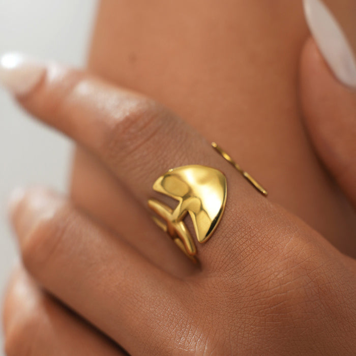 Wholesale Jewelry Stainless Steel Fishbone Open Ring for Women