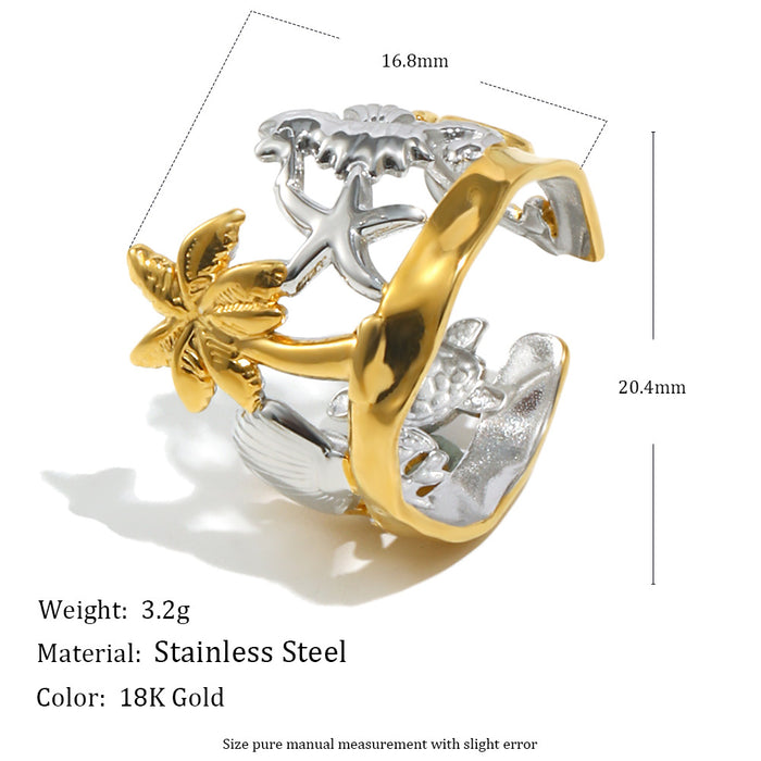 Wholesale Gold-Plated Stainless Steel Bracelet with Marine Elements
